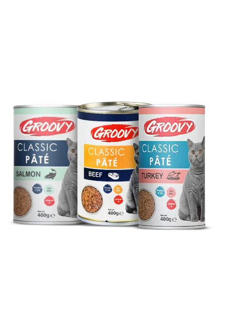 مجموعة باتيه جروفي كات ديلوكس - سمك السلمون والديك الرومي ولحم البقر Preview Image