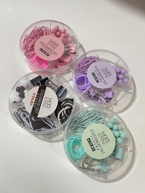 علبة مستلزمات مكتب مشبك ورق ودبابيس مكتب Image 2 Preview