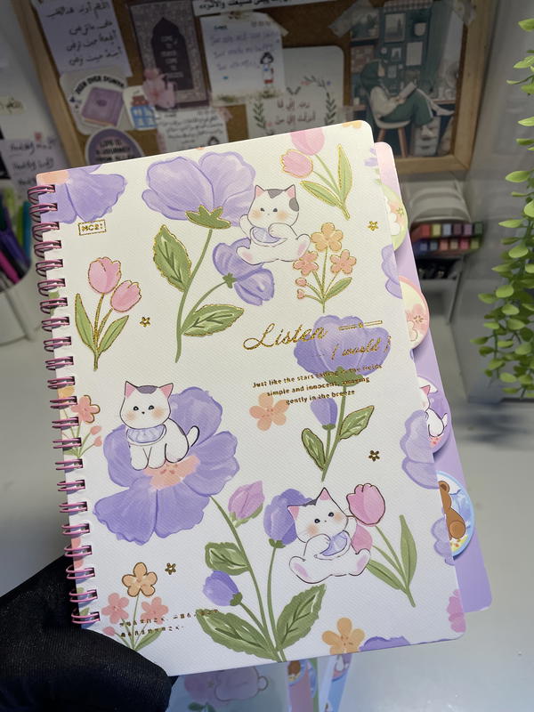 نوت بوكA5💕بثيم🐇🧸🐱 ورق كريمي160 متقسمة بفواصل صفحة80 ورقة💕 Image 2 Preview