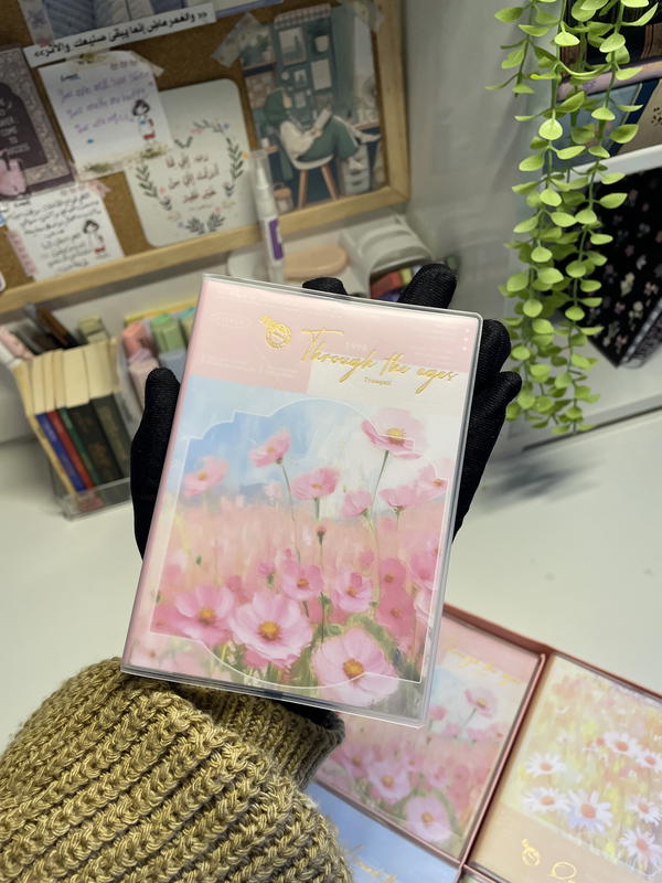 نوتة مستوردة ورق كريمي بثيم الزهور 💐قد كف اليد 💗كڤر قابل لإعادة الاستخدام  Image 2 Preview