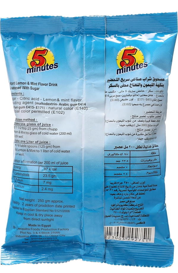 عصير ليمون نعناع مركز فايف مينت 250جم Image 2 Preview
