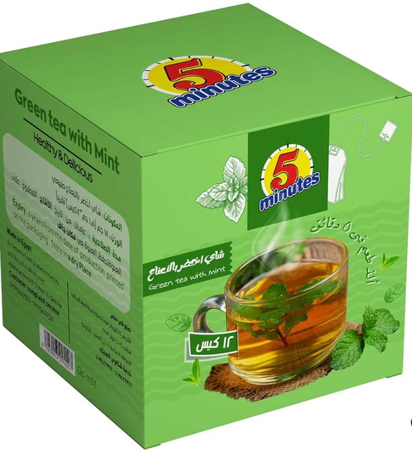 شاي اخضر نعناع 12 ظرف فايف منتس Image 1 Preview