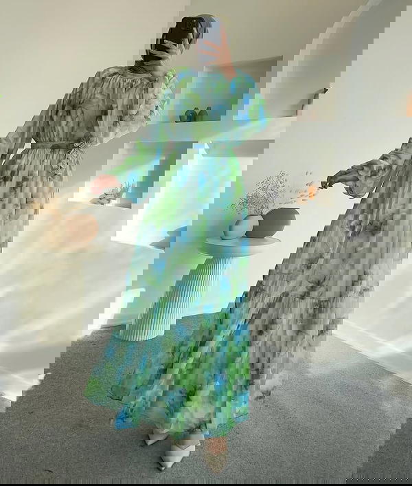 فستان مشجر كلوش Image 2 Preview