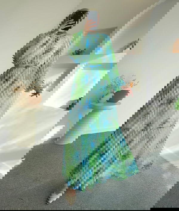 فستان مشجر كلوش Image 8 Preview
