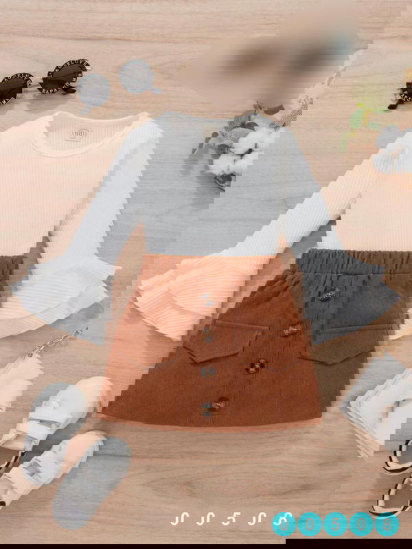 طقم اطفال بناتي مكون من قطعتين جيبة وبلوزة Image 1 Preview