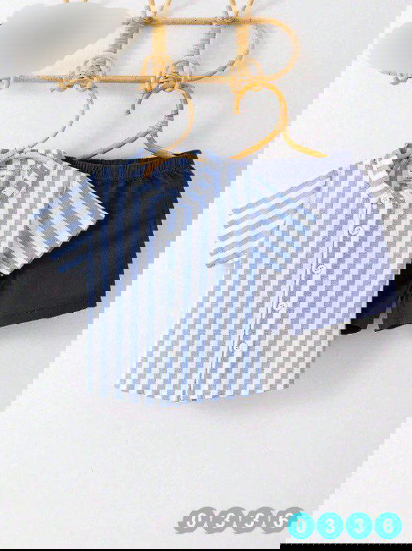 طقم اطفال صيفي مقلم Image 2 Preview