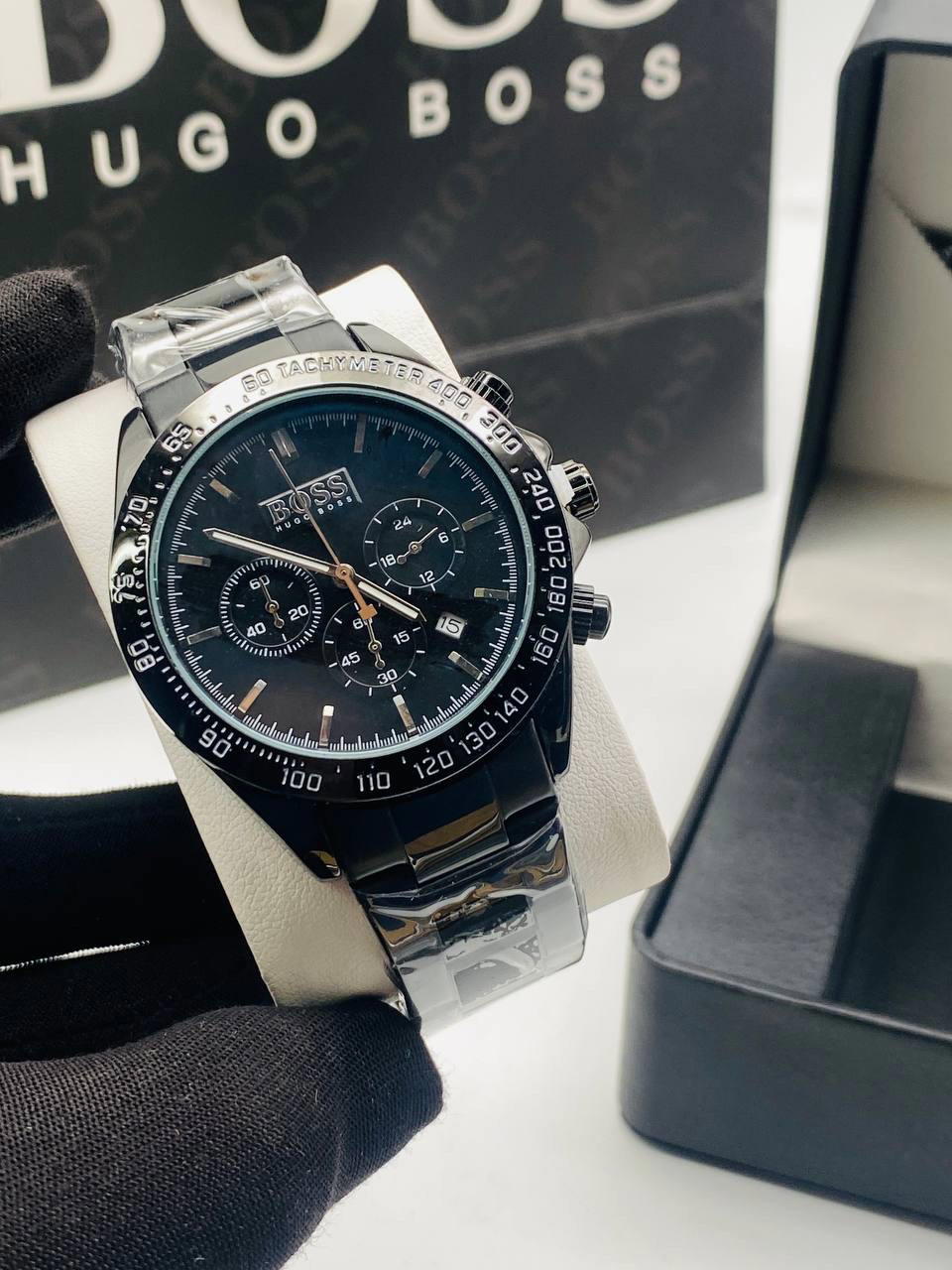 Hugo Boss Men’s Ikon Chronograph Black-Tone Black Dial Watch Preview Image
