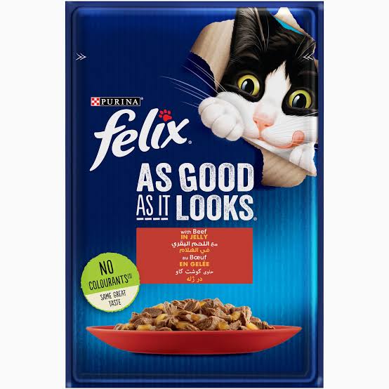 PURINA FELIX As Good as it Looks Beef in Jelly Wet Cat Food Pouch 85g Preview Image