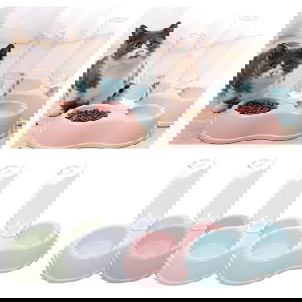طبق طعام مزدوج للحيوانات بدسبنسر أوتوماتيكي  Image 4 Preview
