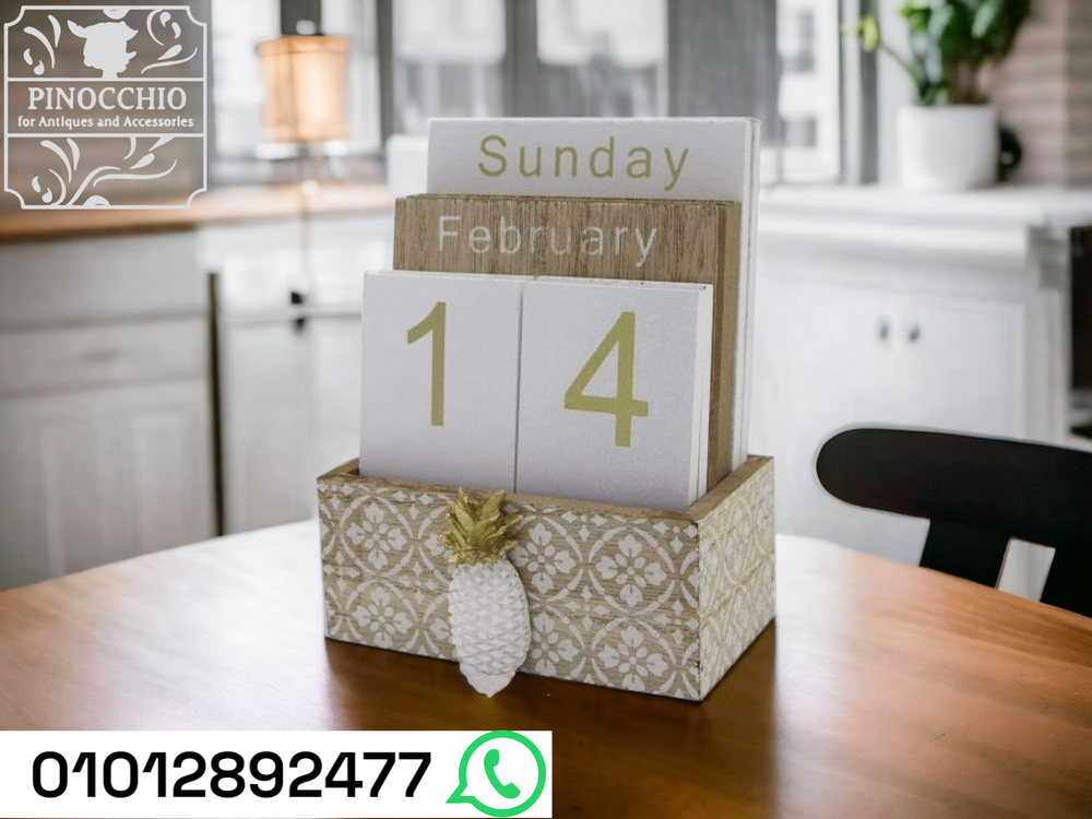 نتيجه خشبيه دائمه اناناس Wooden Flip Desk Blocks Calendar Preview Image