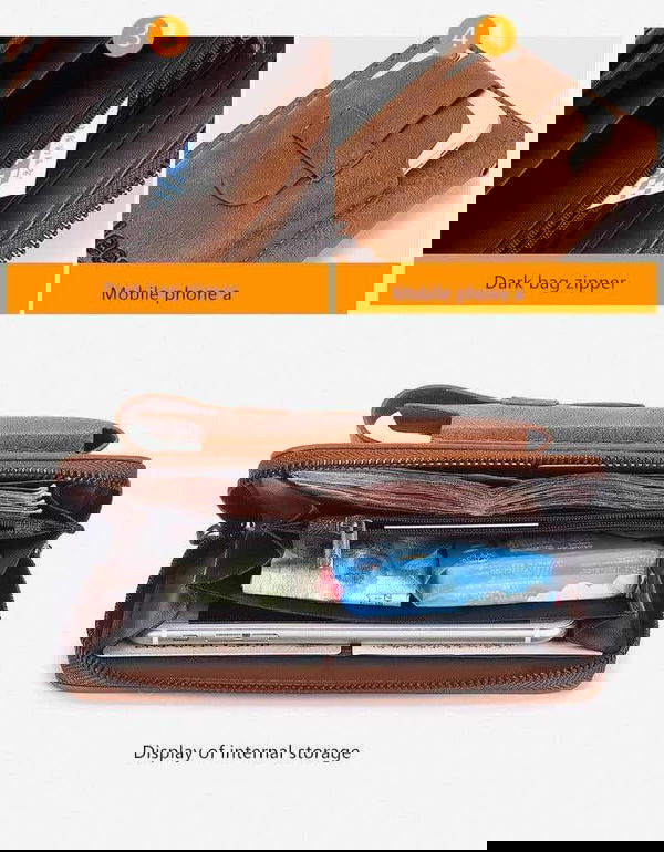 شنطه يد وحافظه موبايل جلد مستورد  Image 5 Preview