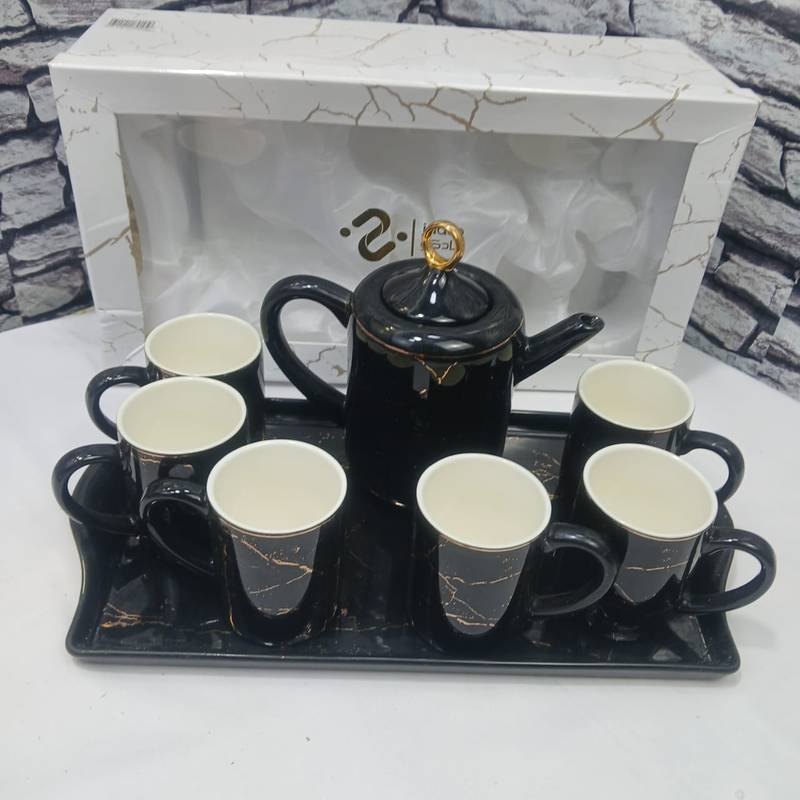 Service A Caffe 8 Piece Av Plateux Ciramique Jadco Noir  Preview Image