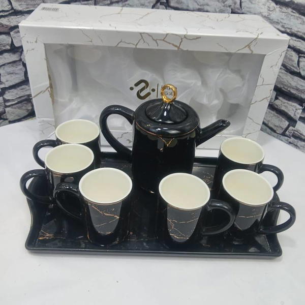 Service A Caffe 8 Piece Av Plateux Ciramique Jadco Noir  Image 1 Preview