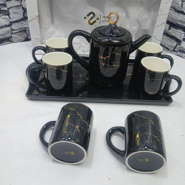Service A Caffe 8 Piece Av Plateux Ciramique Jadco Noir  Image 2 Preview