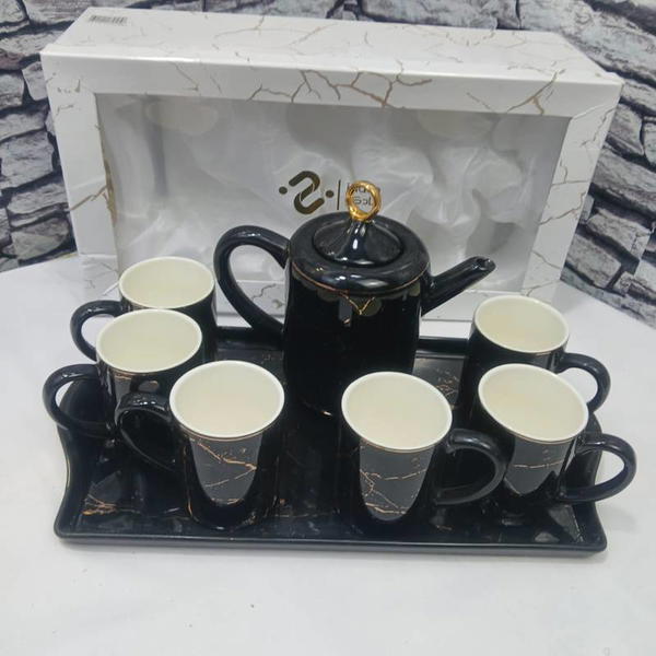 Service A Caffe 8 Piece Av Plateux Ciramique Jadco Noir  Image 3 Preview