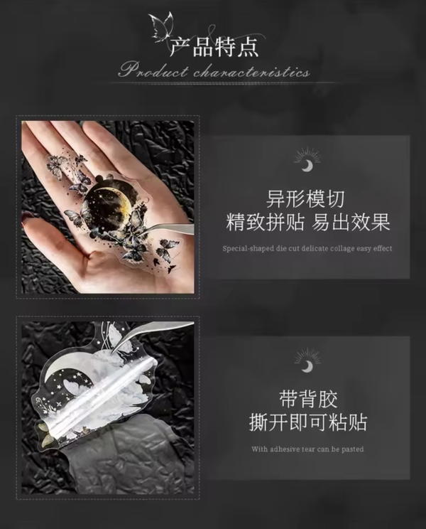 استبكرز فراشات القمر ١٠ قطعة  Image 2 Preview