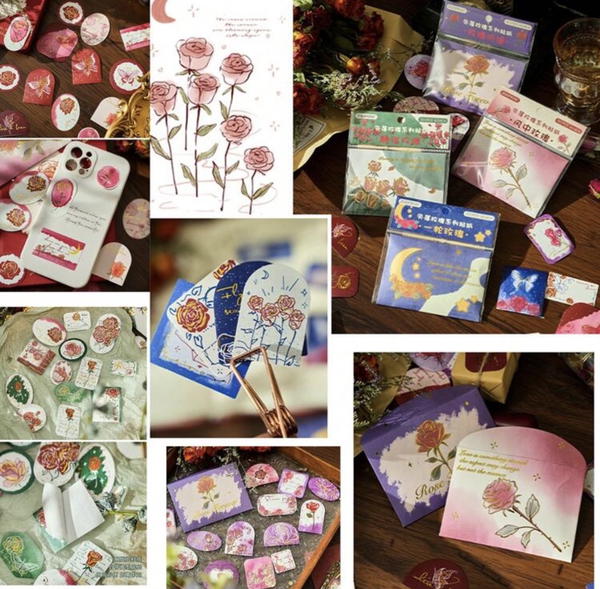 استيكرز ورد فينتاج ٤٠ قطعة Image 2 Preview