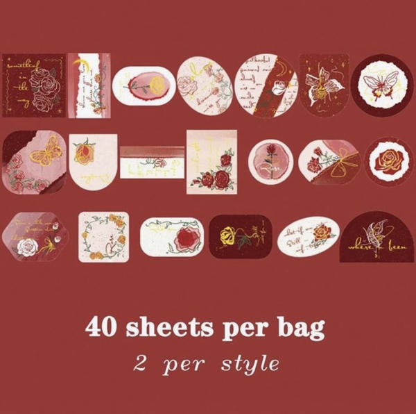 استيكرز ورد فينتاج ٤٠ قطعة Image 6 Preview