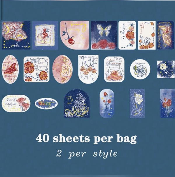 استيكرز ورد فينتاج ٤٠ قطعة Image 7 Preview