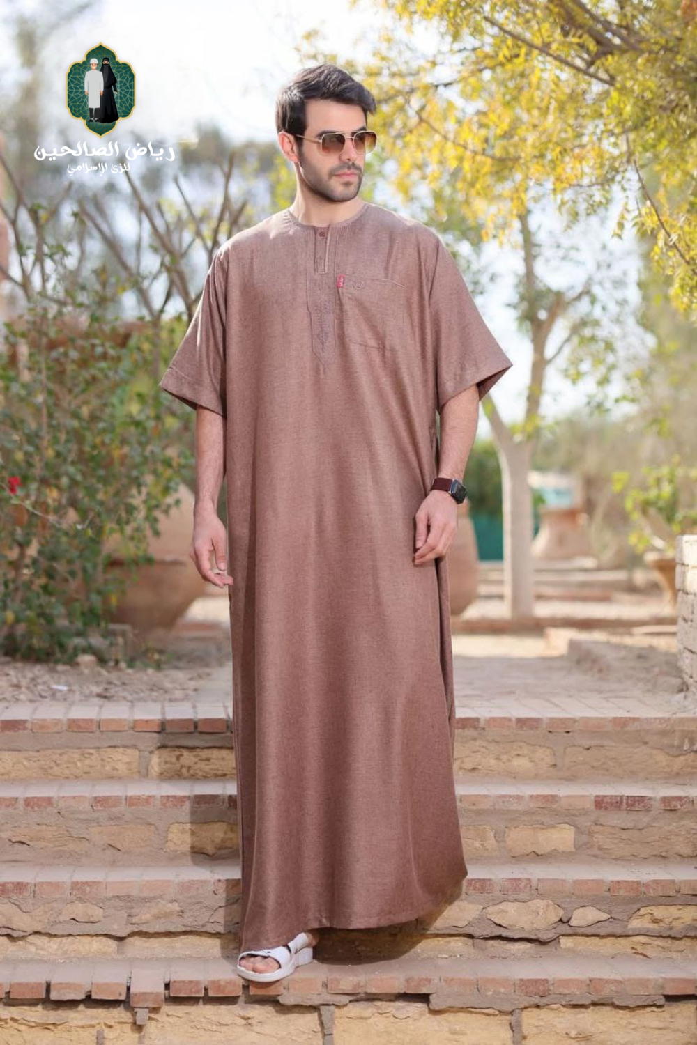 جلابية نص كم نبتدى كتان مستورد Preview Image