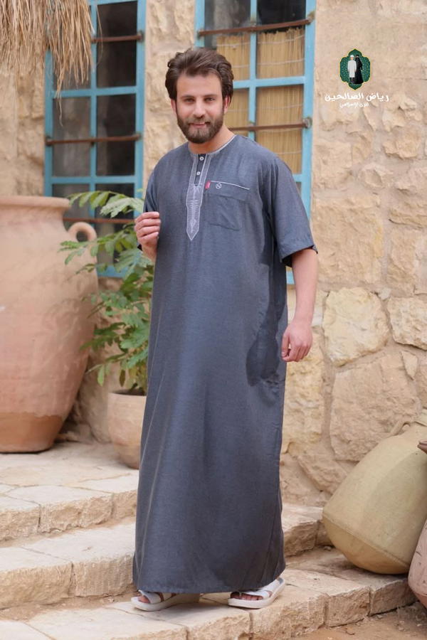 جلابية نص كم نبتدى كتان مستورد Image 4 Preview
