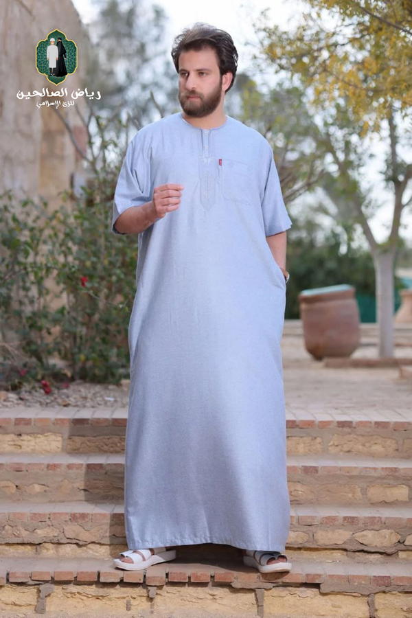 جلابية نص كم نبتدى كتان مستورد Image 7 Preview