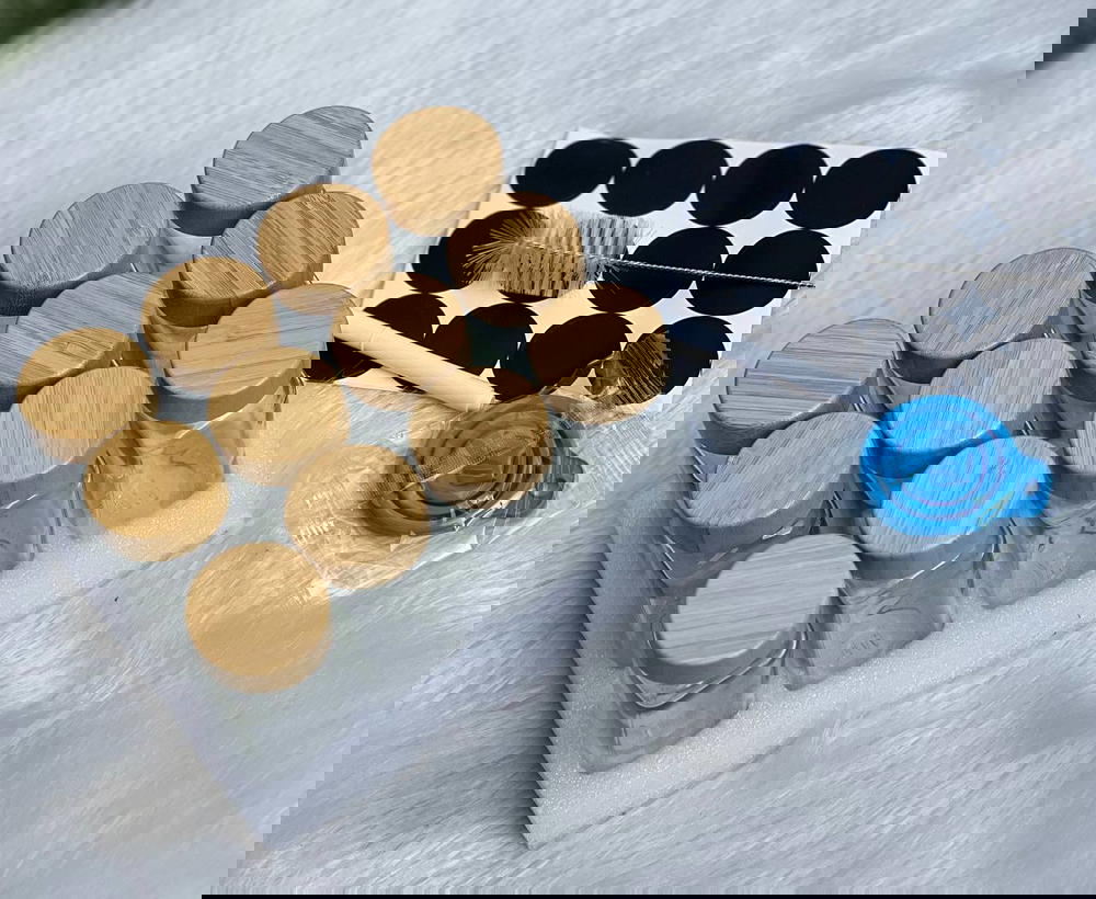 طقم توابل 12 قطعة زجاج بغطاء خشب  Preview Image