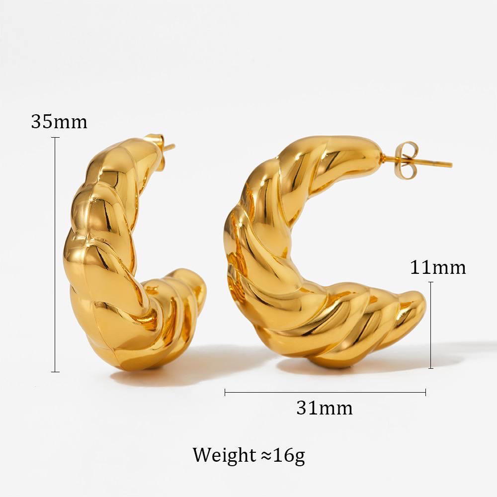 Earrings Stainless Steel Puffy Preview Image