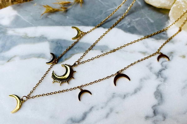 Necklace Stainless Steel 2 Round  Image 1 Preview