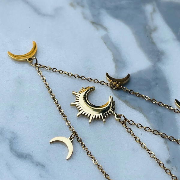 Necklace Stainless Steel 2 Round  Image 3 Preview