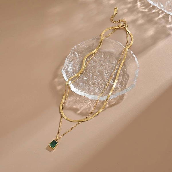 Necklace Stainless Steel 2 round   Image 3 Preview