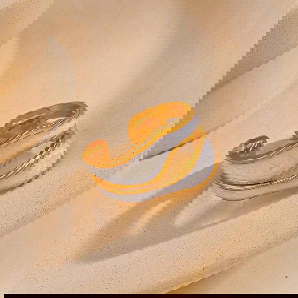 Resin Rings Stainless Steel Black🖤 & 🤍White Image 1 Preview