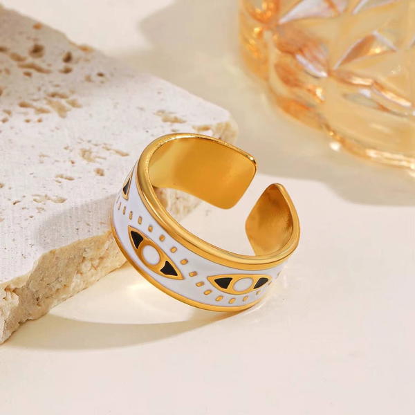Resin Rings Stainless Steel Black🖤 & 🤍White Image 1 Preview