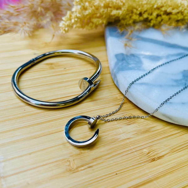 Set Jewelry Screw Bracelet & Necklace  Image 2 Preview