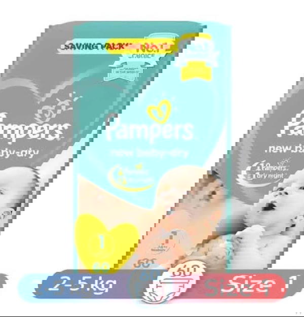 بامبرز مقاس 1 عادي 60 قطعه  Image 1 Preview