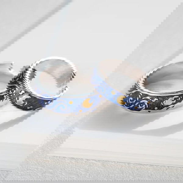  Van Gogh's Starry Night Rings- خواتم فان غوج للنساء Image 3 Preview