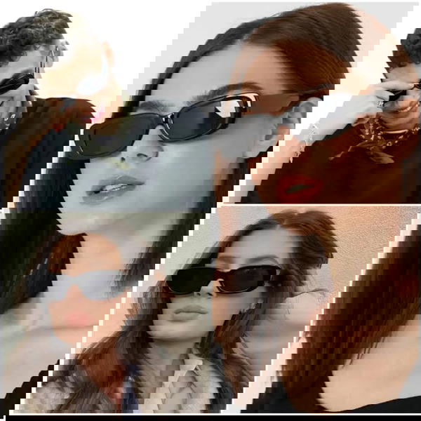 Regular Rectangular Sunglasses; Unisex Image 2 Preview