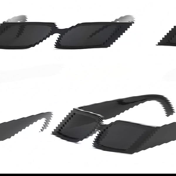 Wide Frame Rectangular Sunglasses; Unisex  Image 3 Preview