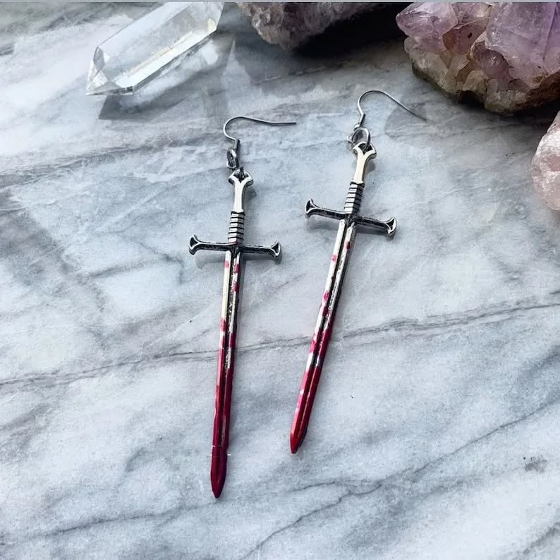 حلق سيف ملطخ بالدم - Bloody Sword Earrings  Preview Image