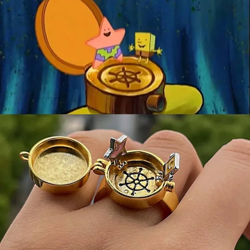 خاتم سبونج بوب [قابل للدوران] SpongeBob BFF Ring Preview Image