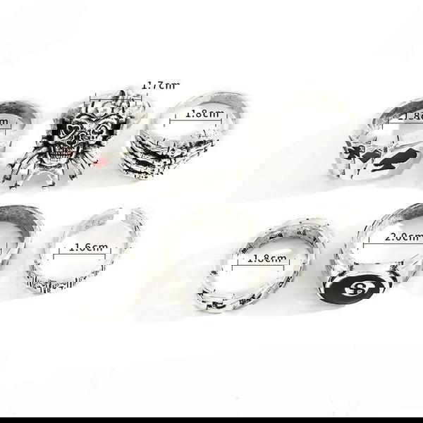 مجموعة خواتم ٦ قطع للجنسين Gothic Set of 6 Rings; Unisex Image 5 Preview