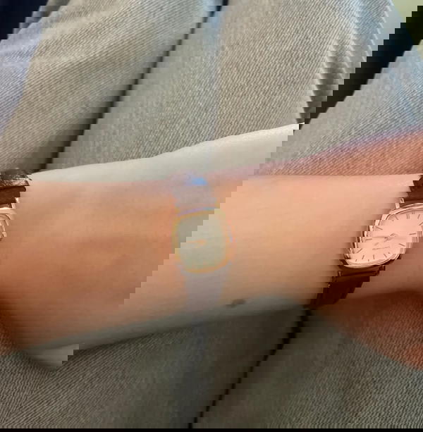 ساعة يد جلد نسائية - Leather Brown Watch Image 5 Preview