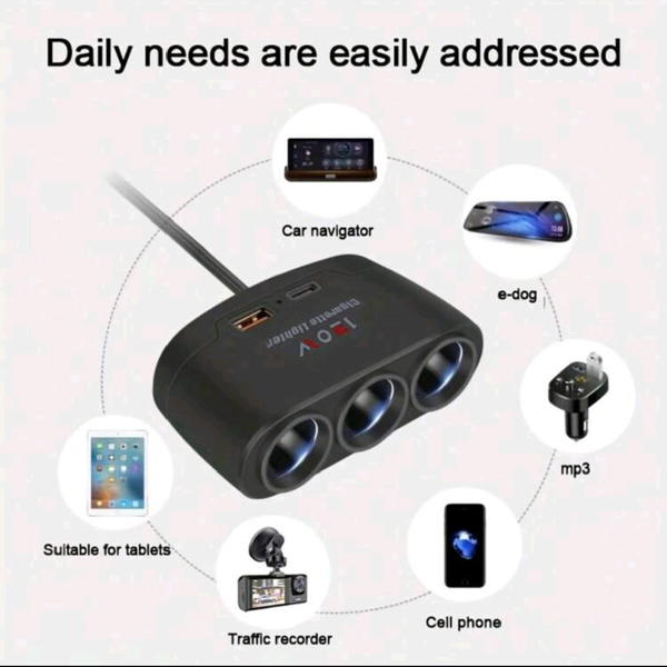 عرض لمدة محدودة 🛒 شاحن سيارة متعدد المنافذ  Image 7 Preview
