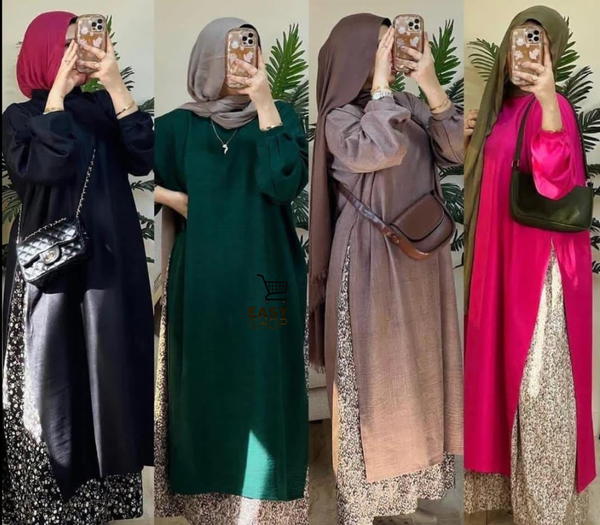 إدناء قطعتين – جيبة مشجرة وميني كتان Image 2 Preview