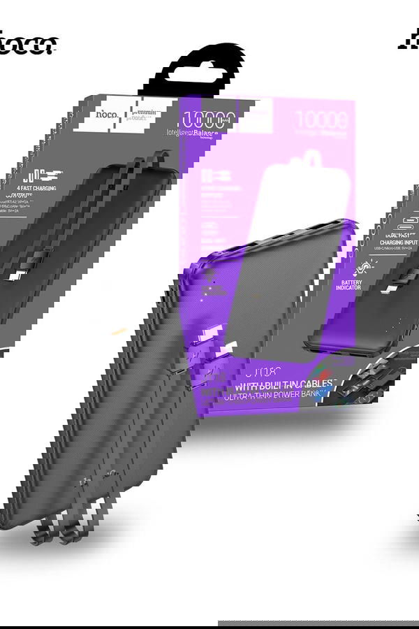 بور بنك hoco 10000mah J118 مع كيبلات شحن Image 1 Preview