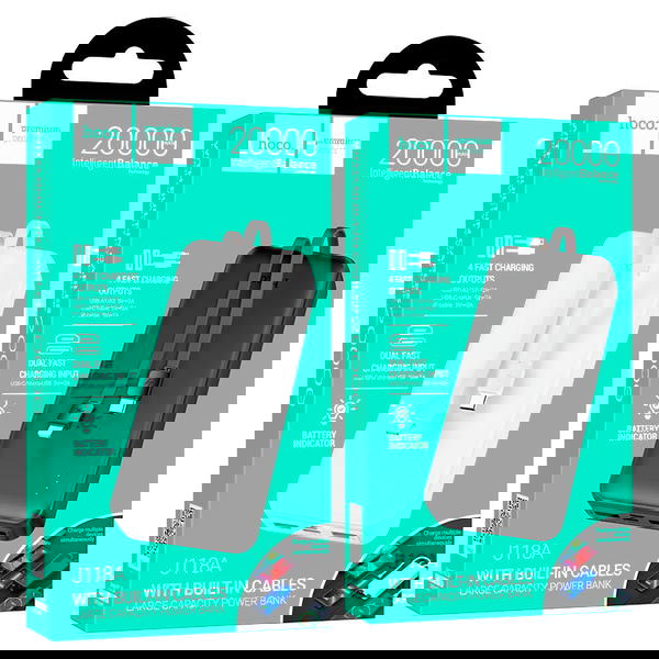 بور بنك hoco 20000mah J118A مع كيبلات شحن  Image 1 Preview