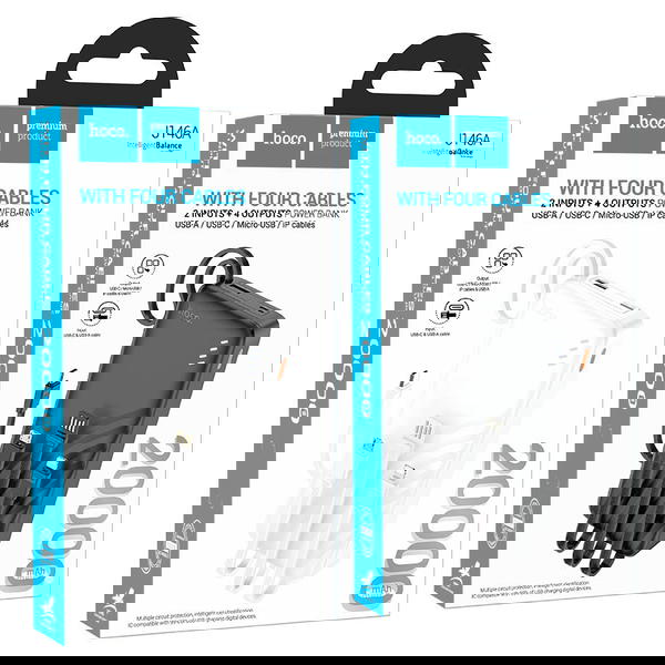 بور بنك hoco 20000mah J146A كيبلات شحن مدمجة Image 1 Preview