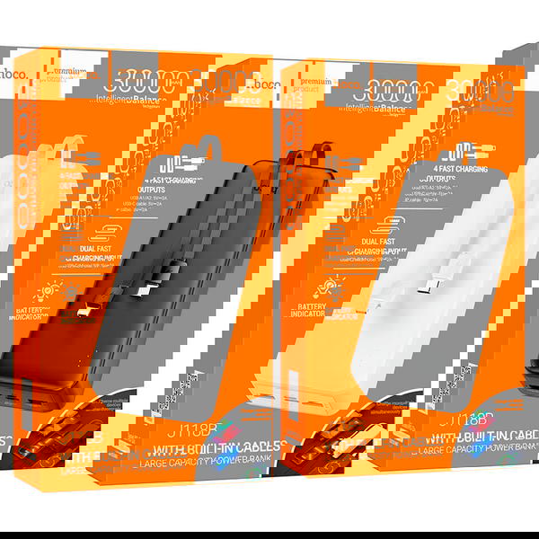 بور بنك hoco 30000mah J118B كيبلات شحن مدمجة Image 1 Preview