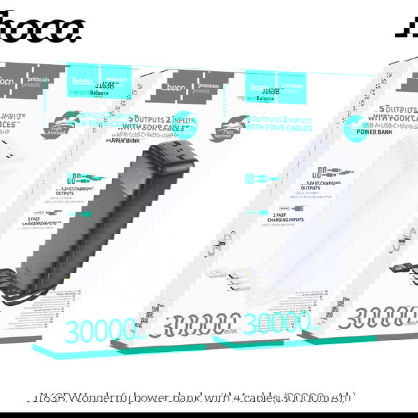 بور بنك متعدد hoco 30000mah J163B Image 1 Preview