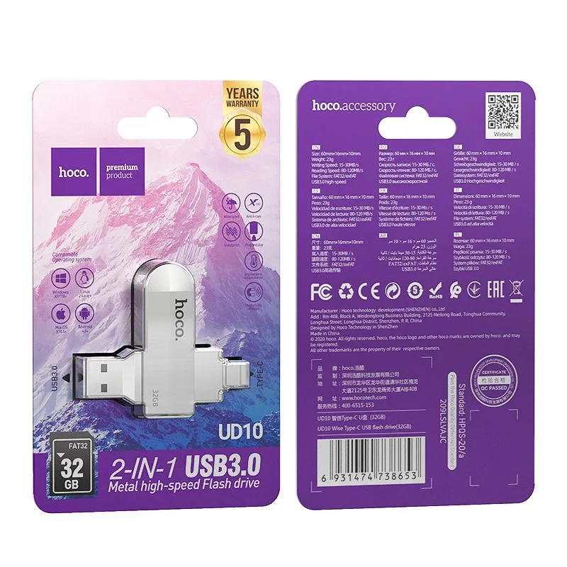 فلاش تايب سي +USB ماركة hoco UD10 32GB Preview Image